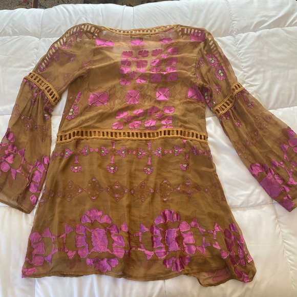 For Love and Lemons Barcelona Mini Dress Tunic szM*NEEDS REPAIR* - Picture 6 of 10